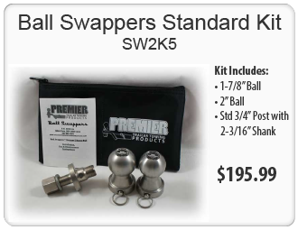 Ball Swappers Exchangeable Trailer Towing Balls. Made from Solid Stainless Steel. Designed to Last a Lifetime. Standard Duty Kit. SW2K5 Buy now $195.99