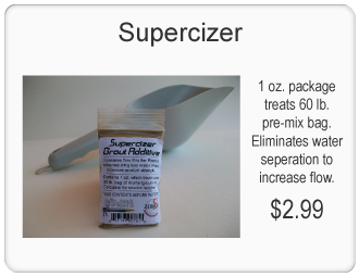 Our exclusive Grout Gun Supercizer. 1 oz. package treats a 60 lb. bag of Pre-mix mortar or joint grout bag. Eliminates water seperation to increase flow in your RocKit Grout Gun. Buy it now for $2.99