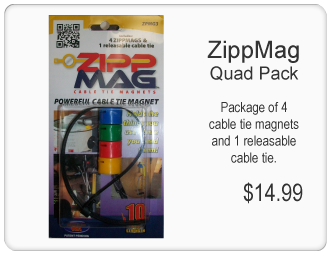 ZippMag Quad Pack Cable Tie Magnets. Buy it now for $14.99